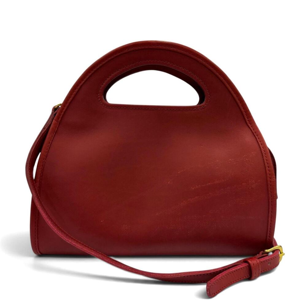 COACH Vintage 9942 Old Coach Glove Leather 2-Way Handbag/Shoulder Bag, Red, W...